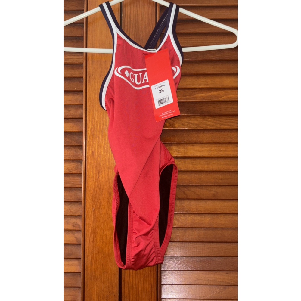 Rise Aquatics Guard Swimsuit One Piece H-Back Womens Size 28 Red NWT